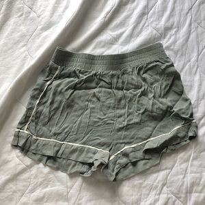 NWOT comfy gray shorts with white contrast piping